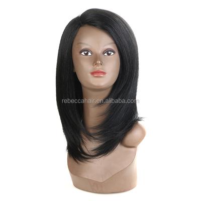 China High Quality Golden Silky Straight Noble Synthetic Hair Yaki Wave Straight Hair Silky Straight Hair Lace Front Wig With Baby Hair for sale