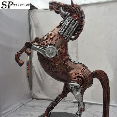 China Attractive realistic handmade scrap metal figures from Europe, scrap metal cars, scrap metal superheroes for exhibition for sale