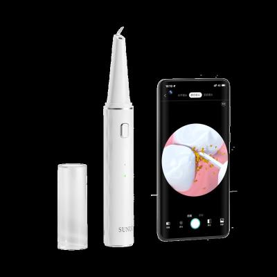 China 0-2cm Mini WiFi Teeth Whitening Cleaning Power Tools with Visual Ultrasonic Calculus Remover Oral Camera Tooth Scaler Tartar Scaler for sale