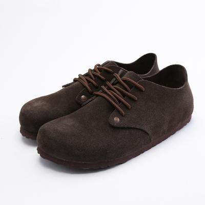 China Anti-odor Flats Eva Cork Sole Man Genuine Leather Comfortable Casual Shoes for sale