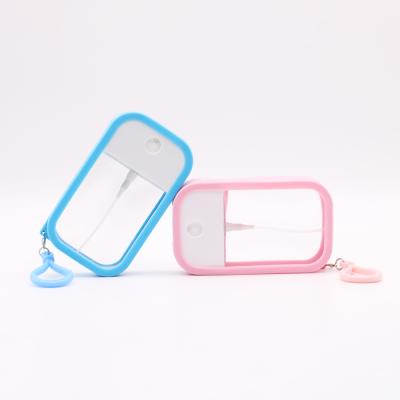 China Mini Spray Bottle Portable Hand Sanitizer Perfume Plastic Cosmetic Spray Bottle Keycha Credit Card Silicone Empty Pouch Case Eco-friendly for sale