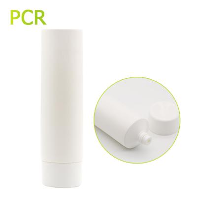 China 50% Eco-friendly ACP recycled plastic white plastic tube eco friendly pe soft tube for body scrub empty body lotion skin care packaging for sale