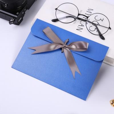 China Gift Wrap Specialty Paper Envelope With Ribbon Closed for sale