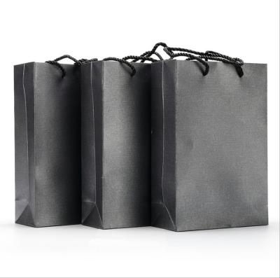 China Recyclable Dark Gray Paper Gift Bag For Wine Packaging With Cotton Rope Handle for sale