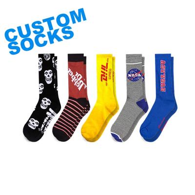 China ZJFY-002 Quick Sample Design Antibacterial Your Own Custom Logo Men's Custom Crew Socks Custom Socks Crew Socks for sale