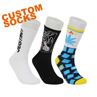 China Antibacterial Custom Logo Socks 100% Elite (Fiscal Year) Cotton Jacquad Sports Socks for sale