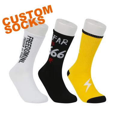 China (Fiscal Year) Antibacterial Knitted Basketball Tube Socks Premium Logo Socks Custom Sports Socks Elite for sale