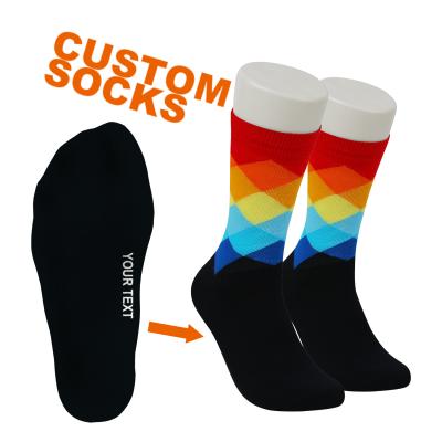 China Mens (Fiscal Year) Logo Sock Dress Antibacterial Custom Made Crew Socks Stock Lot for sale