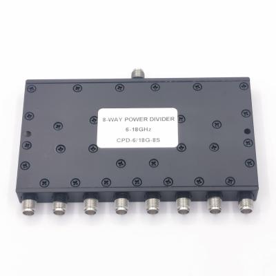 China VSWR 6-18GHZ Low 8 Way Wilkinson RF Power Splitter Connector Factory Price High Quality SMA-Female/6-18GHz 8 Way Power Combiner for sale