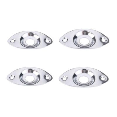 China Hot Sale GUITAR Guitar Jack Socket Plate Curved Recessed Oval Guitar Produced Jack Plate for sale