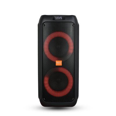 China No FEIYANG Wholesale 6 Inch Dual Subwoofer BT Karaoke Party System Wireless Portable Speaker With LED Light for sale