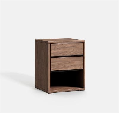 China Modern North American Black Walnut Solid Wood Nightstand For Bedroom Luxury North American Light Oak Bedside Table Can Be Customized for sale