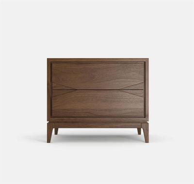 China Modern North American Black Walnut Solid Wood Nightstand For Bedroom Luxury North American Light Oak Bedside Table Can Be Customized for sale