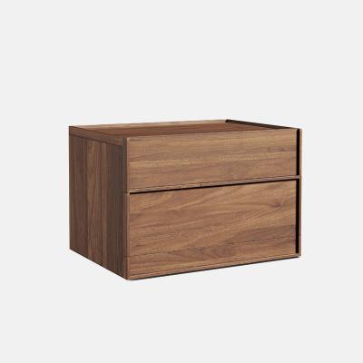 China North American Modern Solid Wood Log Bedside Table Black Walnut Modern Light Luxury Bedside Table Can Be Customized for sale