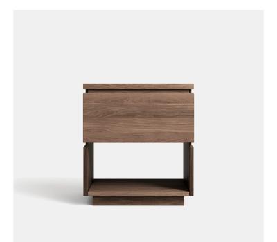 China Modern North American Black Walnut Solid Wood Nightstand For Bedroom Luxury North American Light Oak Bedside Table Can Be Customized for sale