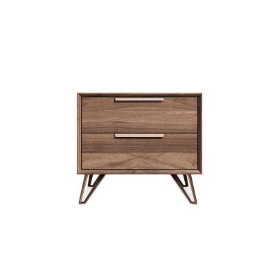 China Modern North American Black Walnut Solid Wood Nightstand For Bedroom Luxury North American Light Oak Bedside Table Can Be Customized for sale