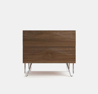 China Modern North American Black Walnut Solid Wood Nightstand For Bedroom Luxury North American Light Oak Bedside Table Can Be Customized for sale