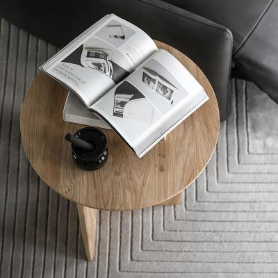 China K/D Circular Coffee Table Solid Wood Japanese Modern Minimalist, Living Room, Oak Natural Color High End Raw Wooden Tea Table for sale