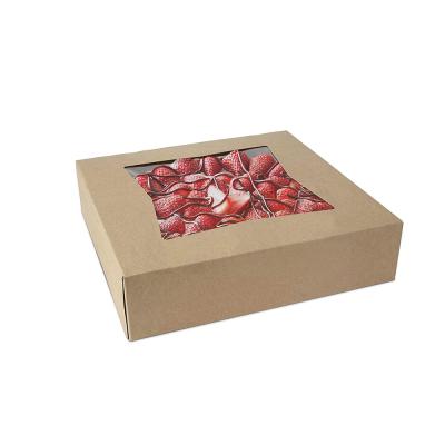 China Recyclable Brown Auto Pop Bakery Cheap Drop Shipping Paper Box For Bakery Cake Box With Window for sale