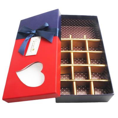 China Recycled Materials Custom Chocolate Packaging Gift Printing Luxury Paper Candy Box With Window for sale