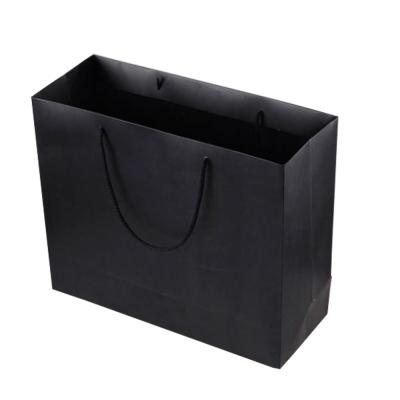 China Recyclable Custom Printing Black Paper Shopping Bags With Your Own Logo for sale