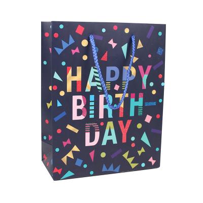 China Factory Wholesale Custom Recyclable Recycled Biodegradable Happy Birthday Gift Art Paper Bag for sale