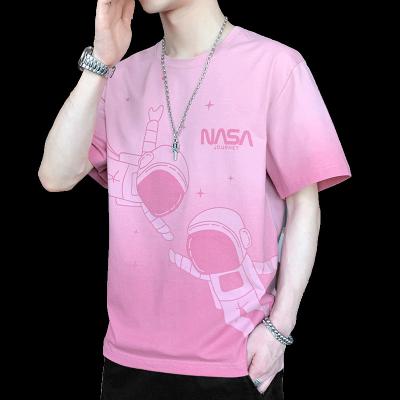 China Custom LOGO Sweat Absorption 2021 Summer Student Anti-Wrinkle Sleeve Short T-shirt New Fashion Men's Fashion Loose Upper Lower Men's T-shirt for sale