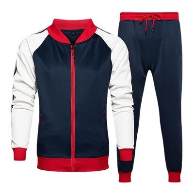 China Wholesale empty men's fashion retro sports custom logo club tracksuit QUICK DRY men's suit tracksuit color matching tracksuits tracksuits for sale