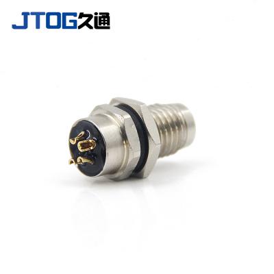 China Waterproof M8 automotive metal circular connector 4pin male welded rear mount receptacle socket for sale