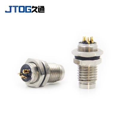 China M8 Circular Metal Connector 3pin Automotive Waterproof Male Soldered Front Mount Receptacle Socket for sale