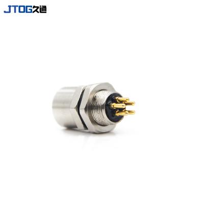 China M8 Circular Metal Connector 5pin Automotive Waterproof Female Soldered Front Mount Receptacle Socket for sale