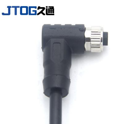 China Automotive Waterproof M8 A/B/D Code Rectangle Assembly Molded PVC/PUR Cable Connector Free End for sale