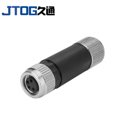 China Automotive Socket Assembly Plug Screw M8 Straight Termination A Code 3 4 Pin Field Wireable Waterproof Shielded Connector for sale