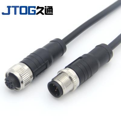 China M12 Plug M12 Waterproof Automotive Straight Sensor Cable Connector PVC / PUR Molded Assembly Cable for sale