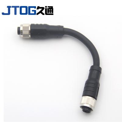 China M12 Automotive Waterproof Direct To Straight Industrial Assembly PVC / PUR Extension Cable Connector for sale