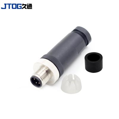 China Wireable Automotive Waterproof Straight Plastic M12 Connector Screw Socket Common Field Termination Connector for sale