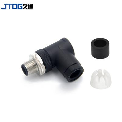 China Automotive Waterproof IP67 Plastic 90 Degree Rectangle Screw M12 Wirable Common Assembly Termination Field Installable Connector for sale