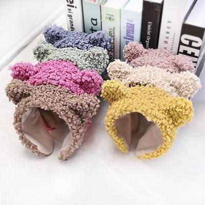 China Wholesale cute teddy bear curly hair band 2020 autumn and winter Korea teddy bear ear headband soft and wram new for sale