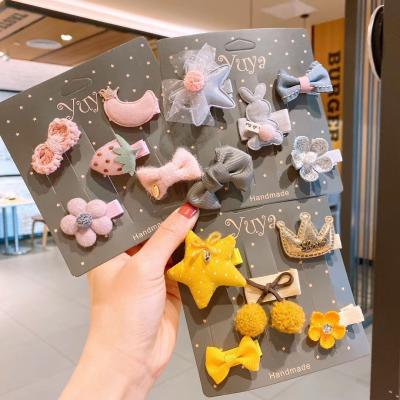 China Cute Eco-friendly Korean Girl Hair Baby Sweat Card Baby Hair Clip Kids Hair Clip Set Of Accessories Small for sale