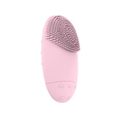 China Rose Red Sonic Vibration Manual Brush DEEP CLEANING Pink Blue Facial Cleansing Skin Cleanser To Promote Absorption for sale