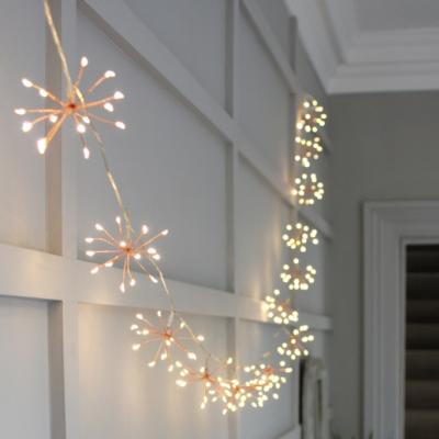 China Light Chian Star Burst LED Micro Battery Light String For Decoration 15 Group 150 LED Warm White Light Chian Copper Wire for sale