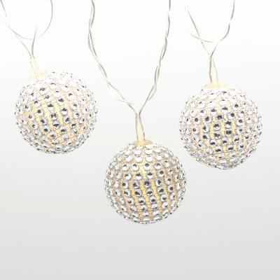 China 10L 4cm String Decorative Light Chian Jewelry Ball Battery Operated For Holiday Decor for sale