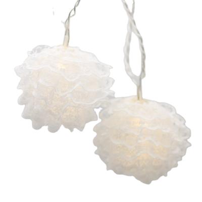 China 10L chian light ball LED knitted lace decorative light chain for wedding 3 x AA powered for sale