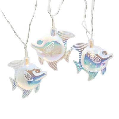 China Decorative LED Chain 16L Light Plastic Fish Tropical Summer And Sea Chian Theme Battery Operated for sale