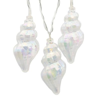 China 16L LED light chian decoration sea snail battery operated plastic indoor light chain for summer party for sale