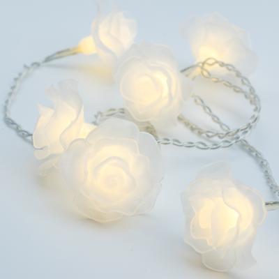 China 16L Rose Flower LED Garden Decoration Light Chian Plastic Fancy Chain Light Battery Operated Indoor Outdoor for sale