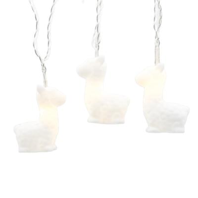 China 10L Alpaca LED Chian Soft Plastic Light Chain Kids Battery Operated Bedroom Night Light for sale