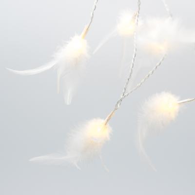 China Feather Garland 16L LED Light Chain Battery Operated Chian Indoor Decoration for sale