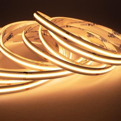 China Hotel COB LED CCT Dual Color COB 840led/m Cre>90 DC24V COB LED Double CCT Led Strip Dotless for sale