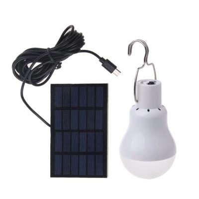 China Portable Home Camping Garden Night Emergency LED Rechargeable Solar Light Bulb With Panel for sale